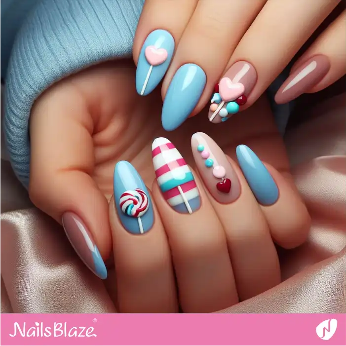 Valentine Glossy Candy Nails | Valentine Nails - NB2282